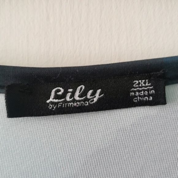 Lilly by Fermiana V fauxwrap vacay turquoise blues maxi dress with tie. Size 2XL - Picture 5 of 6